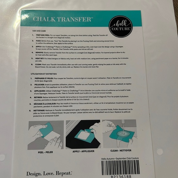 Hello Autumn Chalk Couture Transfer Size B - Picture 2 of 3